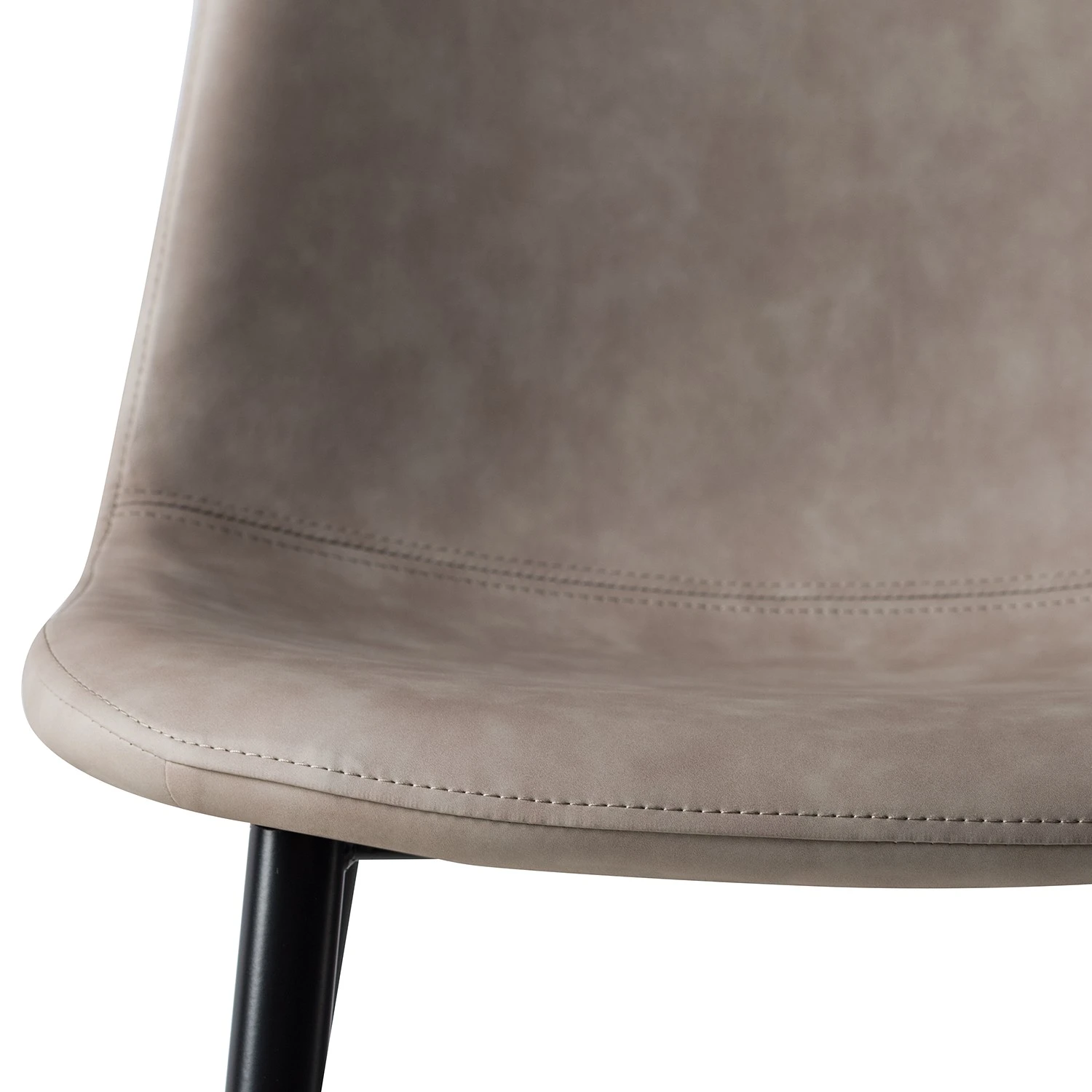 Mørteens Chaise capitonnée Iskmo VII - Imitation cuir / Métal - Noir - Taupe - Lot de 4 13 Mørteens Chaise capitonnée Iskmo VII - Imitation cuir / Métal - Noir - Taupe - Lot de 4 – Image 11