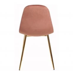 Jack & Alice Chaise Yoyce II - Velours / Métal - Doré - Velours Tiru: Saumon - Lot de 4 -Chaises Soldes 1000312631 211206 08175200050 DETAILS P000000001000312631