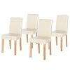 Ars Natura Chaise capitonnée Nella I - Beige - Lot de 4