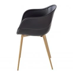Mørteens Chaise à accoudoirs Odon - Matière plastique / Métal - Imitation chêne - Noir - Lot de 2 -Chaises Soldes 1000312639 211202 13441500049 DETAILS P000000001000312639