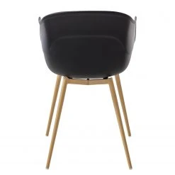 Mørteens Chaise à accoudoirs Odon - Matière plastique / Métal - Imitation chêne - Noir - Lot de 2 -Chaises Soldes 1000312639 211202 13441500051 DETAILS P000000001000312639