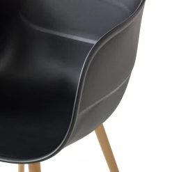 Mørteens Chaise à accoudoirs Odon - Matière plastique / Métal - Imitation chêne - Noir - Lot de 2 -Chaises Soldes 1000312639 211202 13441500055 DETAILS P000000001000312639