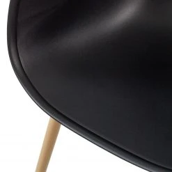 Mørteens Chaise à accoudoirs Odon - Matière plastique / Métal - Imitation chêne - Noir - Lot de 2 -Chaises Soldes 1000312639 211202 13441500057 DETAILS P000000001000312639