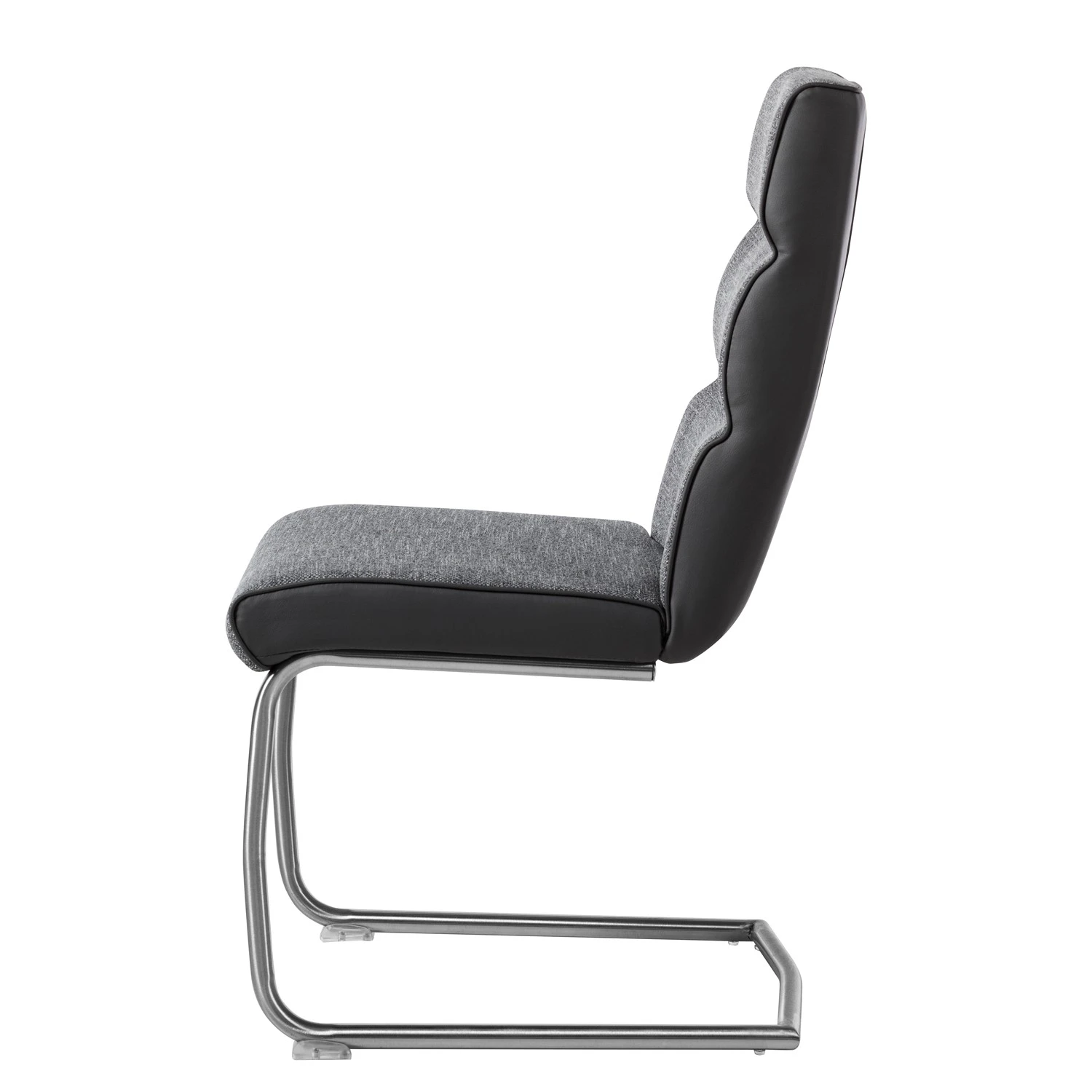 Fredriks Chaise cantilever Abenra - Tissu structuré / Acier - Acier inoxydable - Gris - Lot de 4 7 Fredriks Chaise cantilever Abenra - Tissu structuré / Acier - Acier inoxydable - Gris - Lot de 4 – Image 5