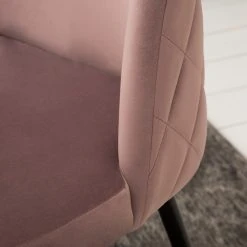 Jack & Alice Chaise capitonnée Farum - Velours / Acier - Noir - Velours Zala: Rose vieilli - Lot de 2 -Chaises Soldes 1000313393 211208 12180300059 DETAILS P000000001000313393