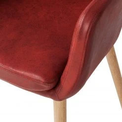 Mørteens Chaise à accoudoirs Leedy IV - Imitation cuir / Chêne massif - Rouge cerise - Lot de 2 19 Mørteens Chaise à accoudoirs Leedy IV - Imitation cuir / Chêne massif - Rouge cerise - Lot de 2 -Chaises Soldes 1000313396 211208 12180500091 DETAILS P000000001000313396