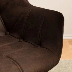 Mørteens Chaise à accoudoirs Lamppi II - microfibre / Métal - Expresso - Lot de 2 -Chaises Soldes 1000313476 211209 133810000117 DETAILS P000000001000313476