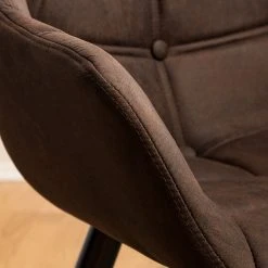 Mørteens Chaise à accoudoirs Lamppi II - microfibre / Métal - Expresso - Lot de 2 -Chaises Soldes 1000313476 211209 133810000139 DETAILS P000000001000313476