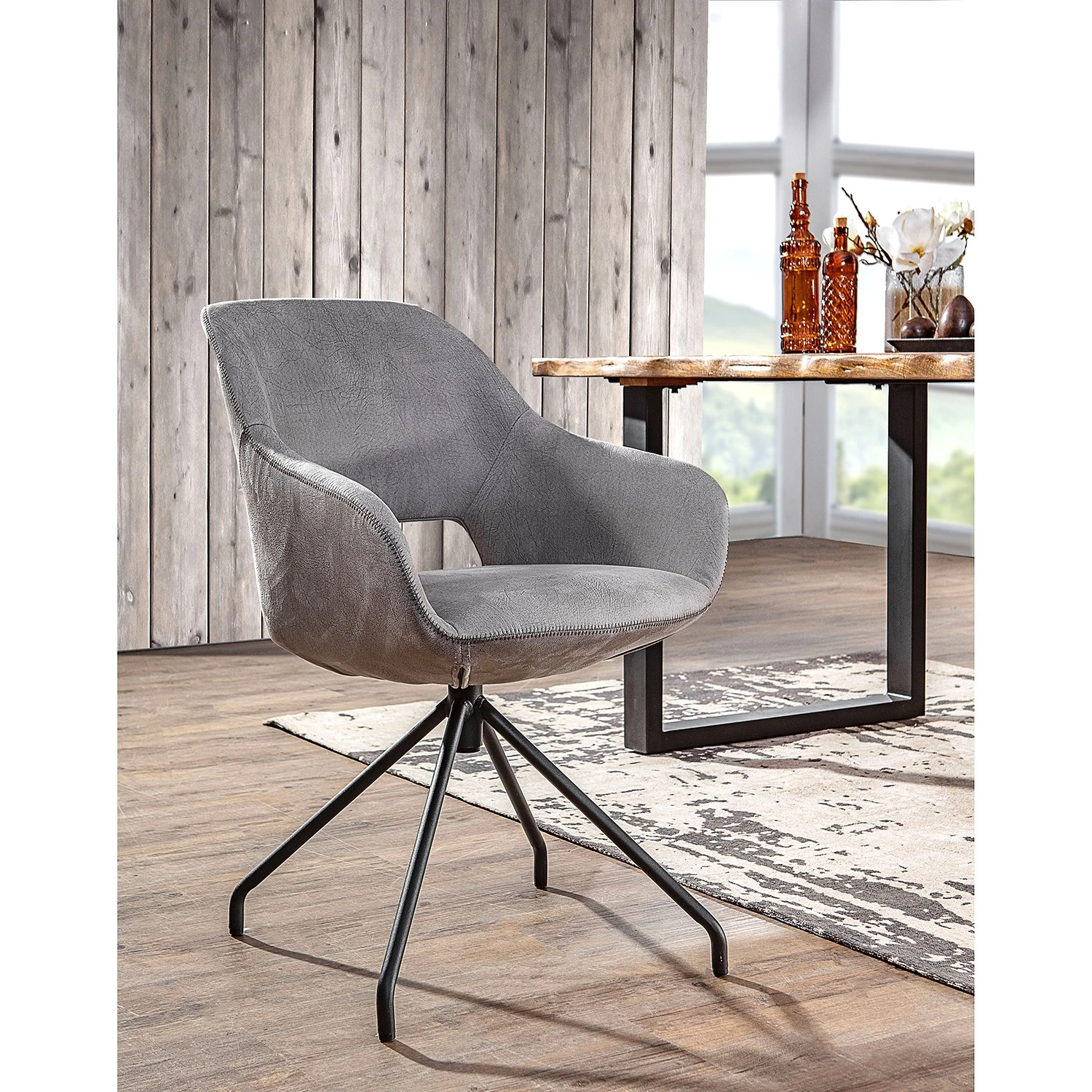 Loftscape Chaise à accoudoirs Seymor - Gris 4 Loftscape Chaise à accoudoirs Seymor - Gris – Image 2