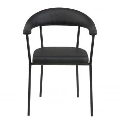Loftscape Chaises à accoudoirs Otava (lot de 2) - Imitation cuir / Fer - Noir -Chaises Soldes 1000319537 220128 12565700030 DETAILS P000000001000319537