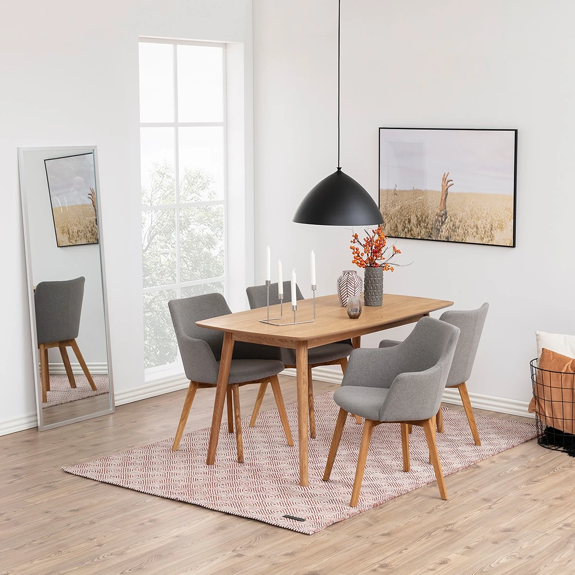 Loftscape Chaises à accoudoirs Kampen II (2) - Tissu / Chêne massif - Gris clair / Chêne 4 Loftscape Chaises à accoudoirs Kampen II (2) - Tissu / Chêne massif - Gris clair / Chêne – Image 2