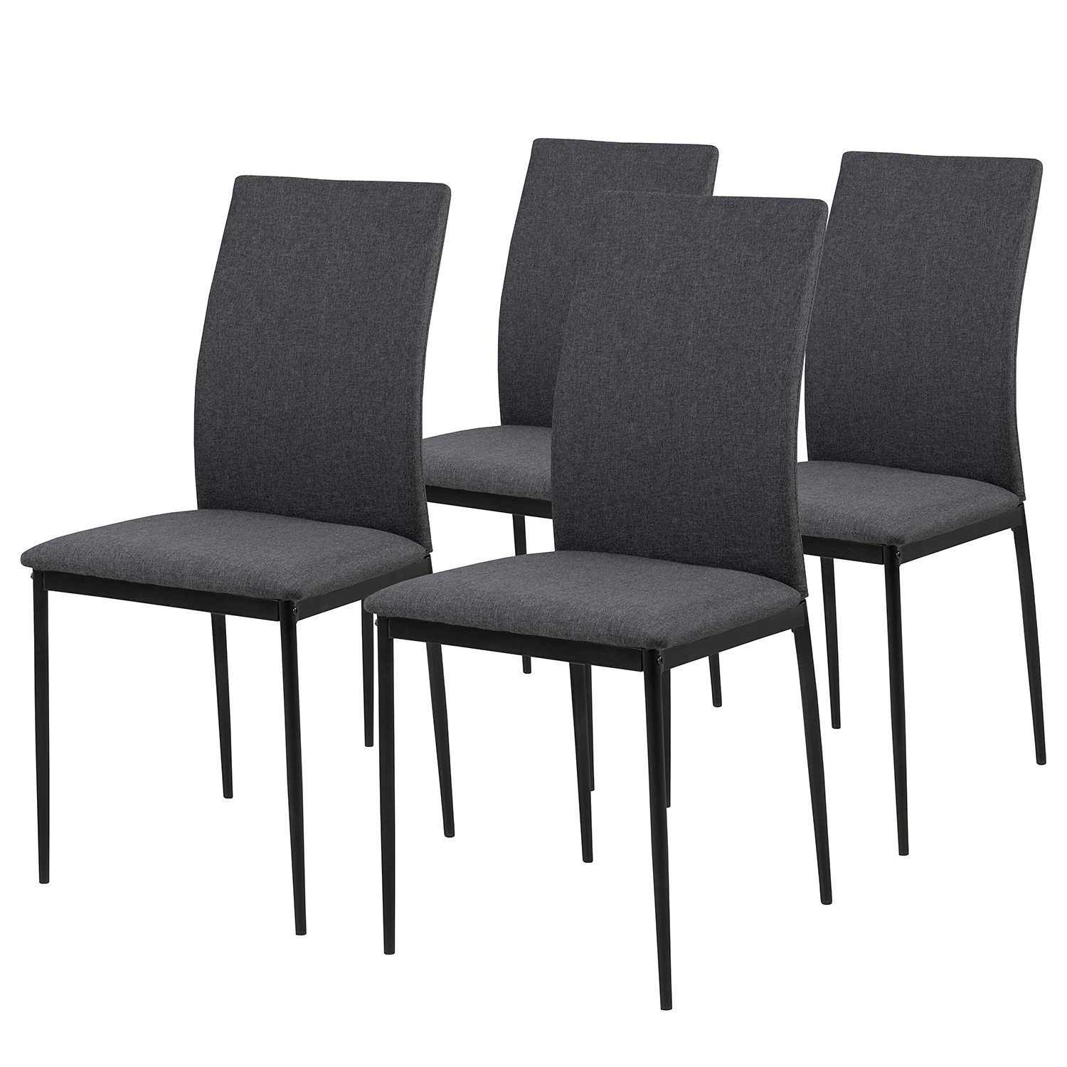 Loftscape Chaises capitonnées Domenica II (4) - Tissu / Fer - Gris / Noir 3 Loftscape Chaises capitonnées Domenica II (4) - Tissu / Fer - Gris / Noir