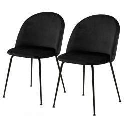 Loftscape Chaises capitonnées Luray (lot de 2) - Noir