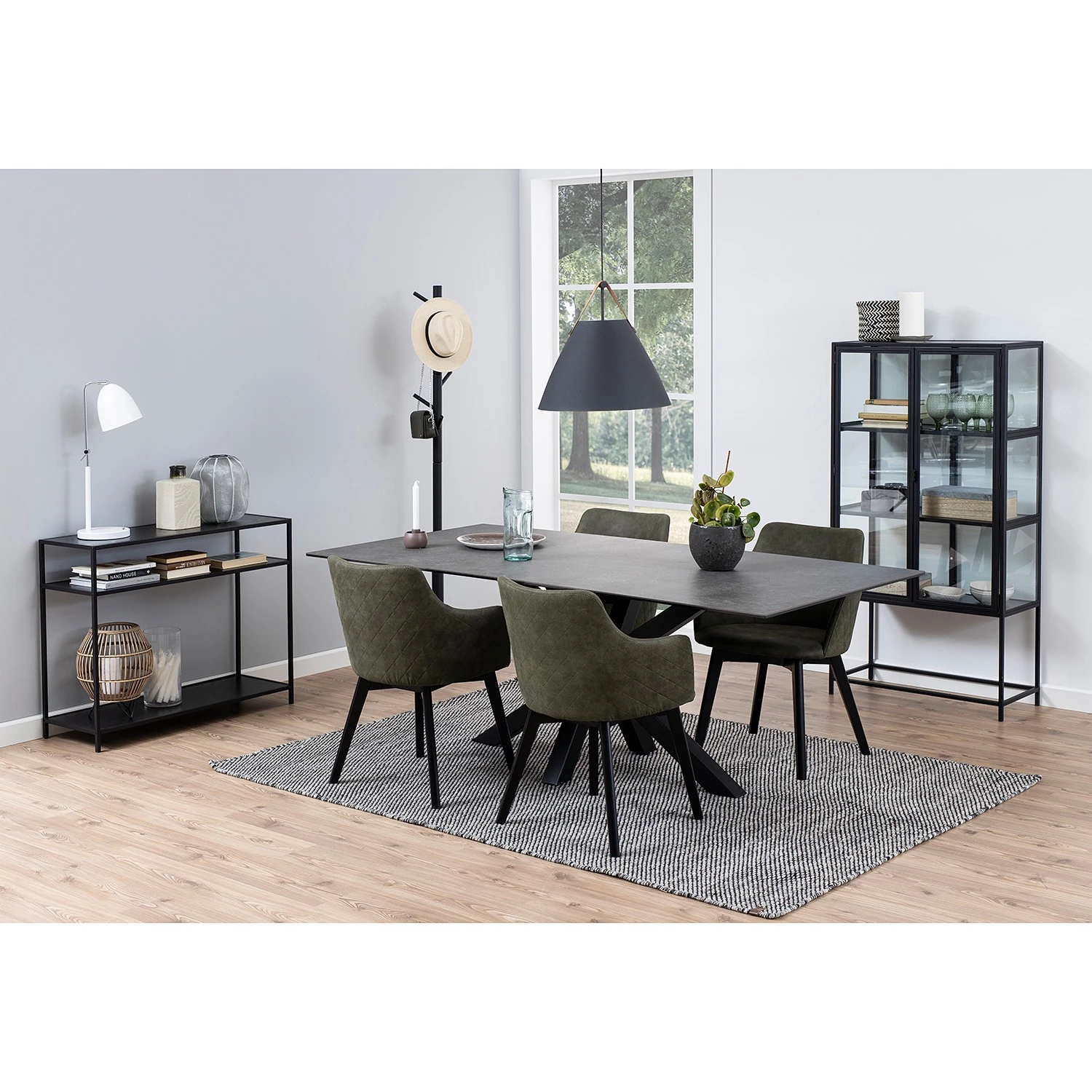 Loftscape Chaises à accoudoirs Kampen I (lot de 2) - Vert olive foncé 4 Loftscape Chaises à accoudoirs Kampen I (lot de 2) - Vert olive foncé – Image 2