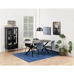 Loftscape Chaises capitonnées Koriella (lot de 2) - Velours côtelé / Fer - Gris / Noir -Chaises Soldes 1000319599 220128 1257100021 MOOD DETAILS P000000001000319599 mood