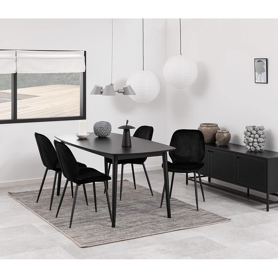 Loftscape Chaises capitonnées Kerang II (lot de 2) - Velours / Fer - Noir 5 Loftscape Chaises capitonnées Kerang II (lot de 2) - Velours / Fer - Noir – Image 3