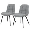 Loftscape Chaises capitonnées Oline (lot de 2) - Tissu / Fer - Gris clair / Noir -Chaises Soldes 1000319618 220128 1257170010 IMAGE P000000001000319618