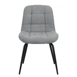 Loftscape Chaises capitonnées Oline (lot de 2) - Tissu / Fer - Gris clair / Noir -Chaises Soldes 1000319618 220128 1257180030 DETAILS P000000001000319618