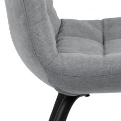 Loftscape Chaises capitonnées Oline (lot de 2) - Tissu / Fer - Gris clair / Noir -Chaises Soldes 1000319618 220128 1257180070 DETAILS P000000001000319618