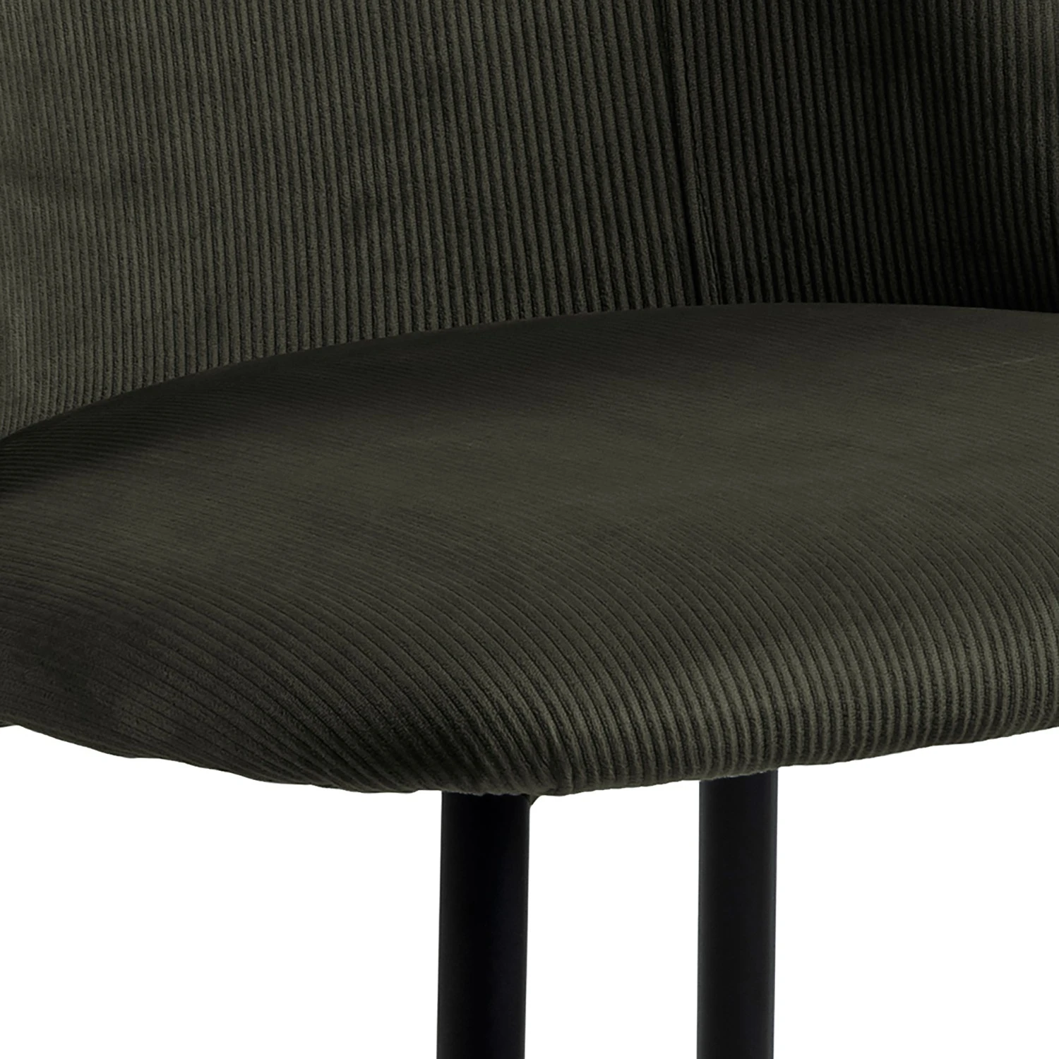 Loftscape Chaises capitonnées Ferland (lot de 4) - Velours côtelé / Fer - Vert olive foncé / Noir 8 Loftscape Chaises capitonnées Ferland (lot de 4) - Velours côtelé / Fer - Vert olive foncé / Noir – Image 6