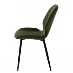 Loftscape Chaises capitonnées Kerang I (lot de 4) - Velours côtelé / Fer - Vert olive foncé / Noir -Chaises Soldes 1000319627 220128 1257220040 DETAILS P000000001000319627