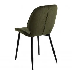 Loftscape Chaises capitonnées Kerang I (lot de 4) - Velours côtelé / Fer - Vert olive foncé / Noir -Chaises Soldes 1000319627 220128 1257220050 DETAILS P000000001000319627