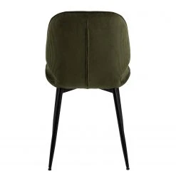 Loftscape Chaises capitonnées Kerang I (lot de 4) - Velours côtelé / Fer - Vert olive foncé / Noir -Chaises Soldes 1000319627 220128 1257220060 DETAILS P000000001000319627