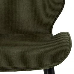 Loftscape Chaises capitonnées Kerang I (lot de 4) - Velours côtelé / Fer - Vert olive foncé / Noir -Chaises Soldes 1000319627 220128 1257220070 DETAILS P000000001000319627