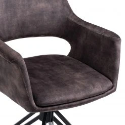 Loftscape Chaises à accoudoirs Moala II (lot de 2) - Velours / Acier - Gris vintage / Noir -Chaises Soldes 1000329352 220203 161419000060 DETAILS P000000001000329352