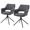 Loftscape Chaise à accoudoirs Keldur II (lot de 2) - Tissu / Acier - Gris / Noir -Chaises Soldes 1000329354 220203 16142000010 IMAGE P000000001000329354