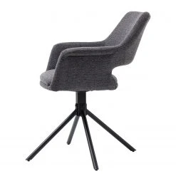 Loftscape Chaise à accoudoirs Keldur II (lot de 2) - Tissu / Acier - Gris / Noir -Chaises Soldes 1000329354 220203 16142000035 DETAILS P000000001000329354