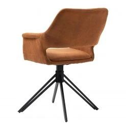 Loftscape Chaises à accoudoirs Moala I (lot de 2) - Microfibre / Acier - Marron vintage / Noir -Chaises Soldes 1000329355 220203 16142000050 DETAILS P000000001000329355