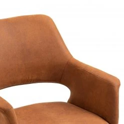 Loftscape Chaises à accoudoirs Moala I (lot de 2) - Microfibre / Acier - Marron vintage / Noir -Chaises Soldes 1000329355 220203 16142000060 DETAILS P000000001000329355