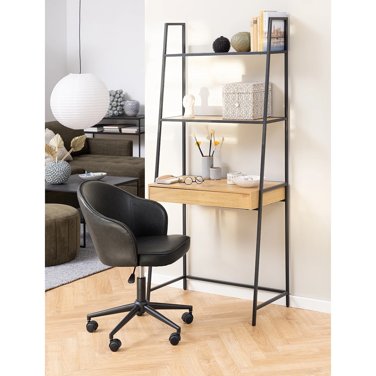 Red Living Chaise de bureau Moray - Imitation cuir / Fer - Anthracite / Noir 4 Red Living Chaise de bureau Moray - Imitation cuir / Fer - Anthracite / Noir – Image 2