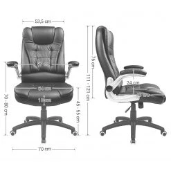 Loftscape Fauteuil de bureau Modan XXL - Imitation cuir / Nylon - Noir / Argenté -Chaises Soldes 1000330260 220204 13344400500 SKETCH DETAILS P000000001000330260 sketch