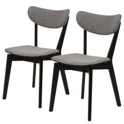 Loftscape Chaises Rigby II (lot de 2) - Tissu / Hévéa massif - Gris / Noir -Chaises Soldes 1000330926 220223 010 IMAGE P000000001000330926