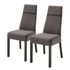 Norrwood Chaises capitonnĂ©es Reila (lot de 2) - Anthracite - HĂȘtre foncĂ©