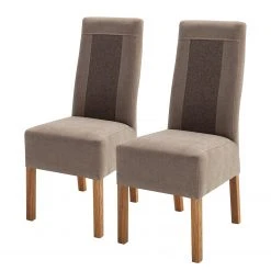 Norrwood Chaises capitonnĂ©es Reedy (lot de 2) - Cappuccino - ChĂȘne clair