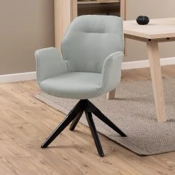 Norrwood Chaise à accoudoirs Ternant - Gris lumineux - Hévéa noir -Chaises Soldes 1000339096 220401 021 MOOD DETAILS P000000001000339096 mood