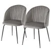 Loftscape Chaises Lumi III (lot de 2) - Velours / Acier - Gris / Noir