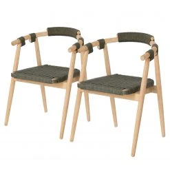 Loftscape Chaises à accoudoirs Puras (lot de 2) - Vert olive foncé