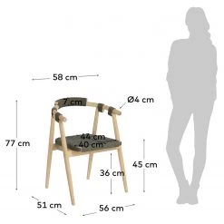 Loftscape Chaises à accoudoirs Puras (lot de 2) - Vert olive foncé -Chaises Soldes 1000340202 220414 500 SKETCH DETAILS P000000001000340202 sketch