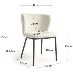 Loftscape Chaises capitonnées Rovigo (2er-Set) - Blanc -Chaises Soldes 1000340206 220414 500 SKETCH DETAILS P000000001000340206 sketch