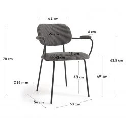 Loftscape Chaises à accoudoirs Sean I (lot de 2) - Taupe -Chaises Soldes 1000340207 220414 500 SKETCH DETAILS P000000001000340207 sketch
