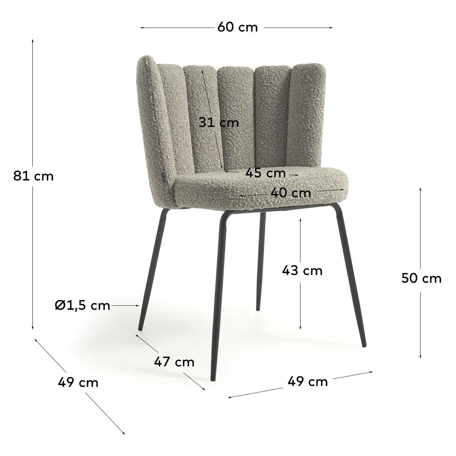 Loftscape Chaises capitonnées Crombie (2er-Set) - Sahara 15 Loftscape Chaises capitonnées Crombie (2er-Set) - Sahara – Image 13