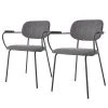 Loftscape Chaises à accoudoirs Sean II (lot de 2) - Chenille / Acier - Gris / Noir 2 Loftscape Chaises à accoudoirs Sean II (lot de 2) - Chenille / Acier - Gris / Noir -Chaises Soldes 1000340215 220414 010 IMAGE P000000001000340215