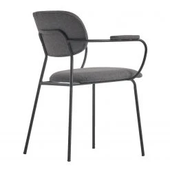 Loftscape Chaises à accoudoirs Sean II (lot de 2) - Chenille / Acier - Gris / Noir 17 Loftscape Chaises à accoudoirs Sean II (lot de 2) - Chenille / Acier - Gris / Noir -Chaises Soldes 1000340215 220414 036 DETAILS P000000001000340215