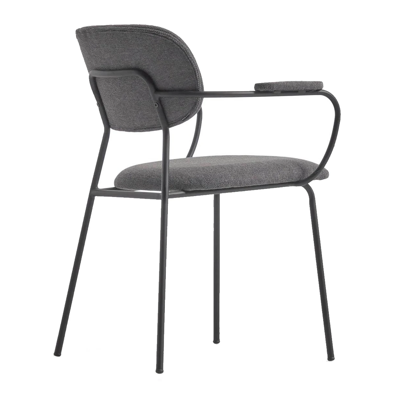 Loftscape Chaises à accoudoirs Sean II (lot de 2) - Chenille / Acier - Gris / Noir 8 Loftscape Chaises à accoudoirs Sean II (lot de 2) - Chenille / Acier - Gris / Noir – Image 6