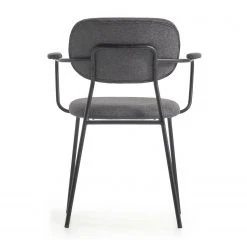 Loftscape Chaises à accoudoirs Sean II (lot de 2) - Chenille / Acier - Gris / Noir 18 Loftscape Chaises à accoudoirs Sean II (lot de 2) - Chenille / Acier - Gris / Noir -Chaises Soldes 1000340215 220414 040 DETAILS P000000001000340215