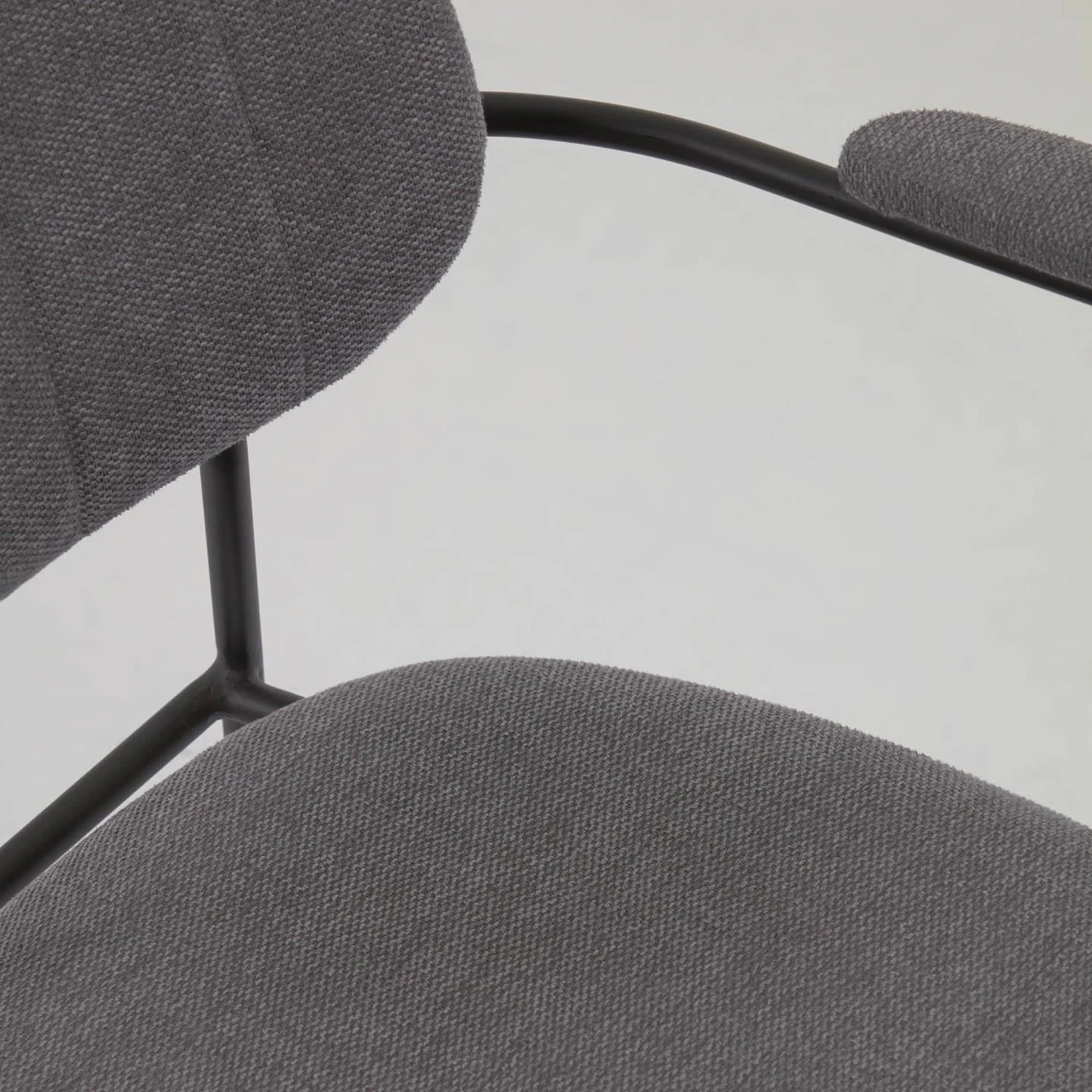 Loftscape Chaises à accoudoirs Sean II (lot de 2) - Chenille / Acier - Gris / Noir 10 Loftscape Chaises à accoudoirs Sean II (lot de 2) - Chenille / Acier - Gris / Noir – Image 8